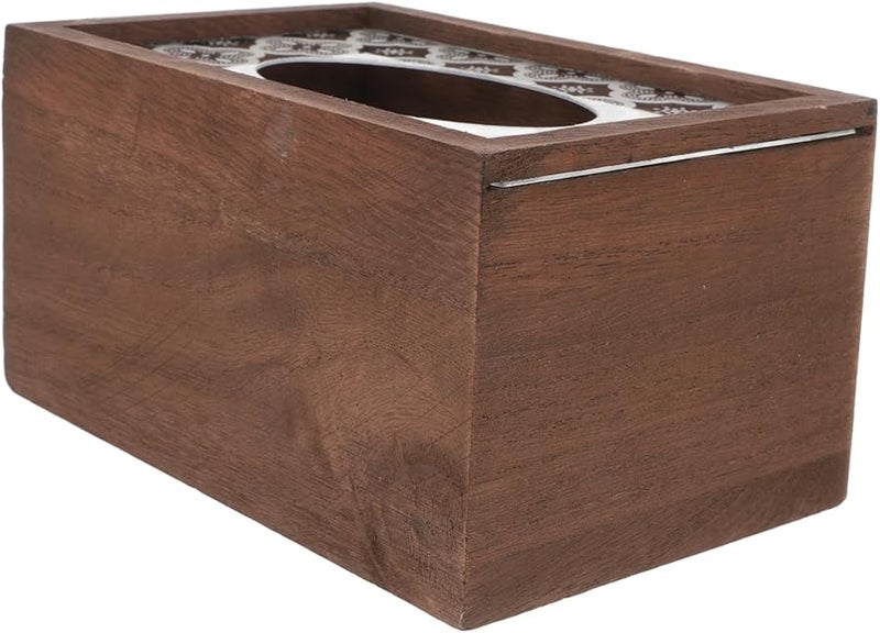 صندوق تخزين علب المناديل الخشبي العتيق لغرفة النوم وغرفة المعيشة - Image 1